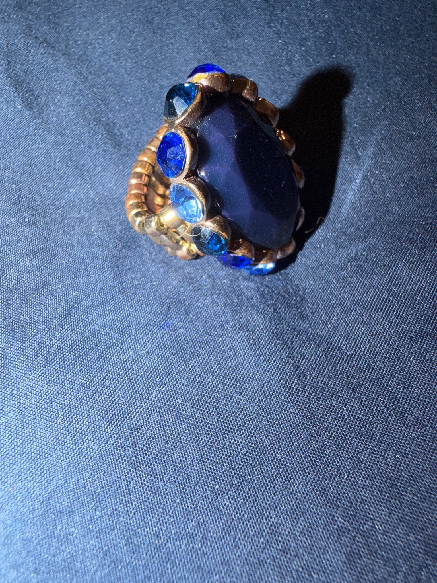 Submitted photo of Costume cocktail ring with blue stones