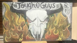 Glow-in-the-Dark 'Tough Guys' Skull and Flames Painting