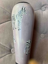 African-inspired Zebra Carved Soapstone Vase