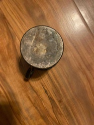 Antiqued or Tarnished Metal Mug (Bottom View)
