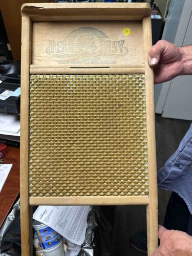 Vintage 'Blue Bird Easy' Glass Wash Board
