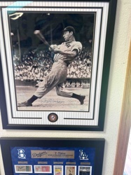 Framed Joe DiMaggio Batting Photograph with Medallion