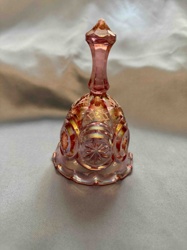 Pink Carnival Glass Bell