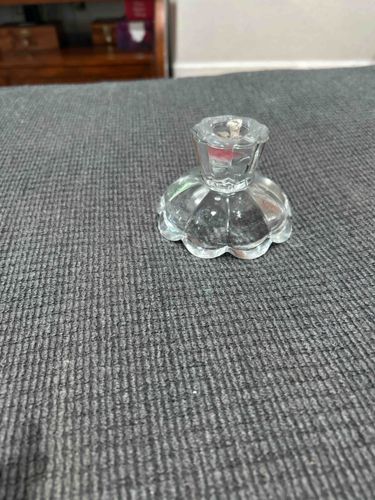 Clear Glass Candle Holder
