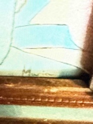 Abstract Pattern Textile with Wooden Base