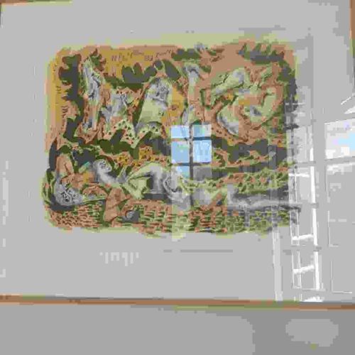 Framed Abstract Figurative Lithograph