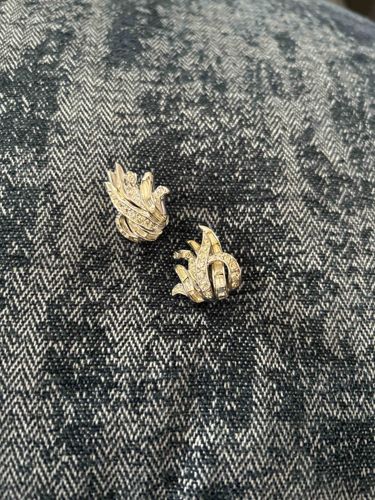 Vintage Art Deco Style Rhinestone Clip-On Earrings