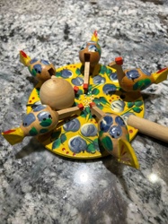 Hand-Painted Wooden Pecking Chicken Perpetual Motion Toy