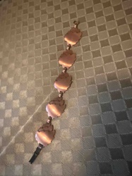 Copper Leaf-motif Chain Bracelet
