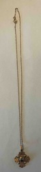 9k Gold Pendant Necklace with Dark Cabochon Stone