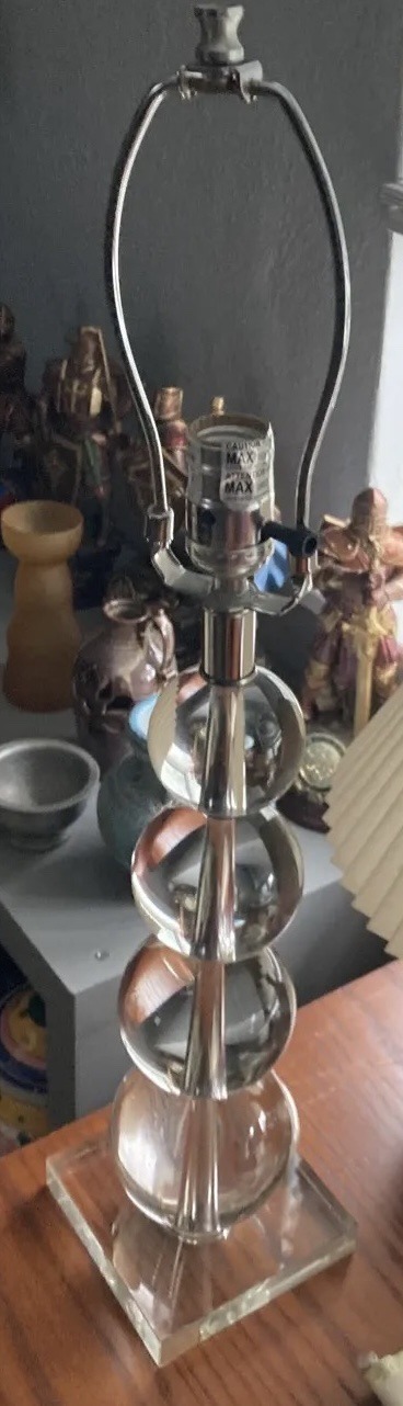 Submitted photo of Stacked glass ball table lamp