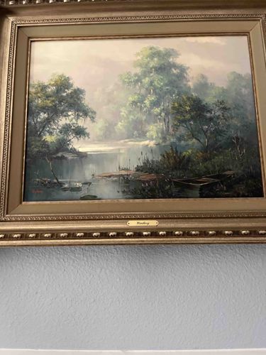 Dalhart Windberg Original Oil Painting: Misty River Landscape