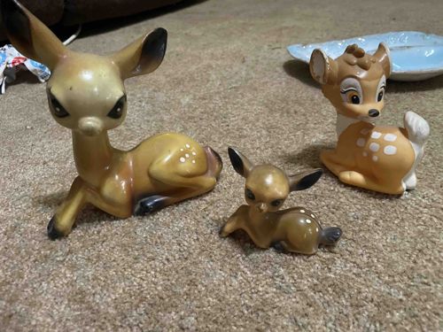 Vintage Ceramic Fawn Figurines