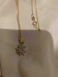 Gold-Toned Moissanite Snowflake Pendant Necklace