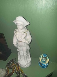 Bisque Porcelain or Plaster Figurine of a Boy in Period Attire