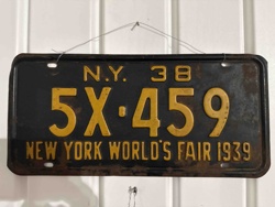 1939 New York World's Fair License Plate