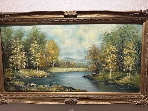 N. Widmark Signed Pastoral Landscape Oil Painting