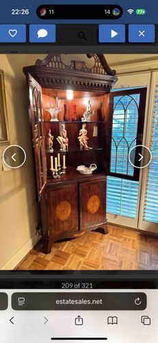 Chippendale Style Mahogany Corner Cabinet