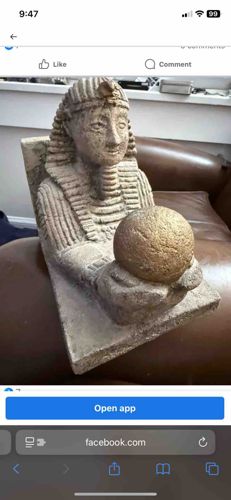 Egyptian Style Bust with Sphere