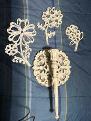 Vintage Ornate Floral Wall Sconces and Candle Holder Set