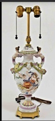 Rococo Revival Porcelain Urn-Form Table Lamp