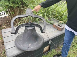 Antique Cast Iron Farm Bell with Yoke