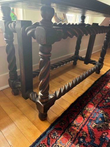 Jacobean Style Barley Twist Library Table