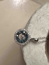 Two-Tone Diamond Circle Pendant Necklace