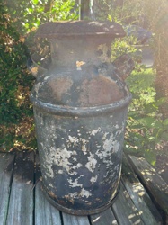 Vintage Industrial Steel Milk Can