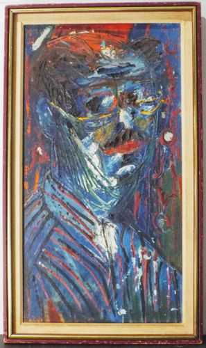 Mid-Century Modern Expressionist Portrait of a Man