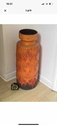 Mid-Century Modern Fat Lava Style Floor Vase