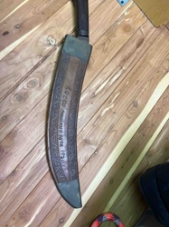 Engraved Scimitar with Leather Scabbard