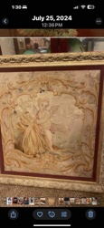 Framed Neoclassical Style Putti and Wheat Sheaf Tapestry
