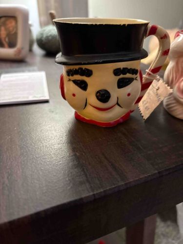 Vintage Snowman Head Figural Mug