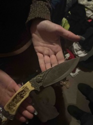 Fixed Blade Decorative Hunting Knife with Ornate Handle