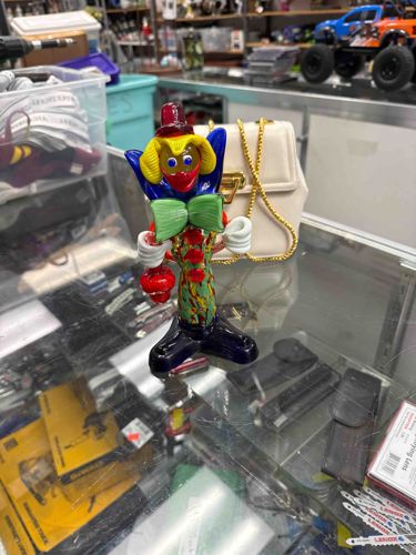 Murano Style Millefiori Art Glass Clown Figurine