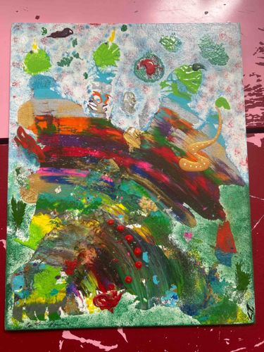 Contemporary Multi-Color Abstract Acrylic Painting on Canvas (2020)