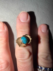 Vintage 14K Gold and Turquoise Cabochon Ring