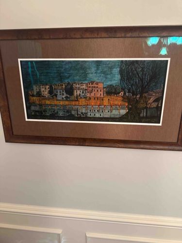 Framed Cityscape Print by the Water
