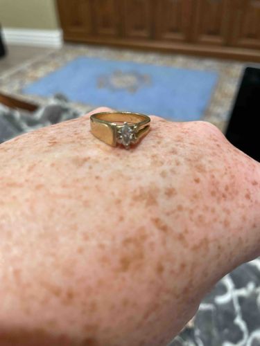 Yellow Gold Marquise Diamond Solitaire Ring