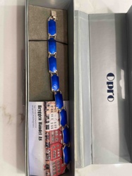 Blue Enamel Link Bracelet