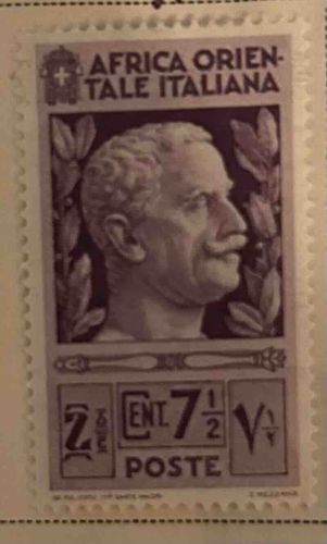 Italian East Africa 7.5 Centesimi Stamp featuring Victor Emmanuel III