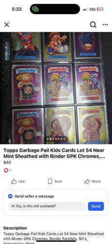 Topps Garbage Pail Kids Chrome Cards Lot