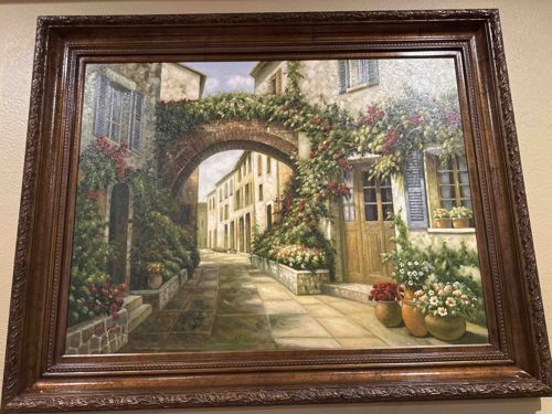 Italian Courtyard/Street Scene Painting by Shatner