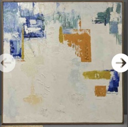 Mid-Century Modern Abstract Oil Painting on Canvas
