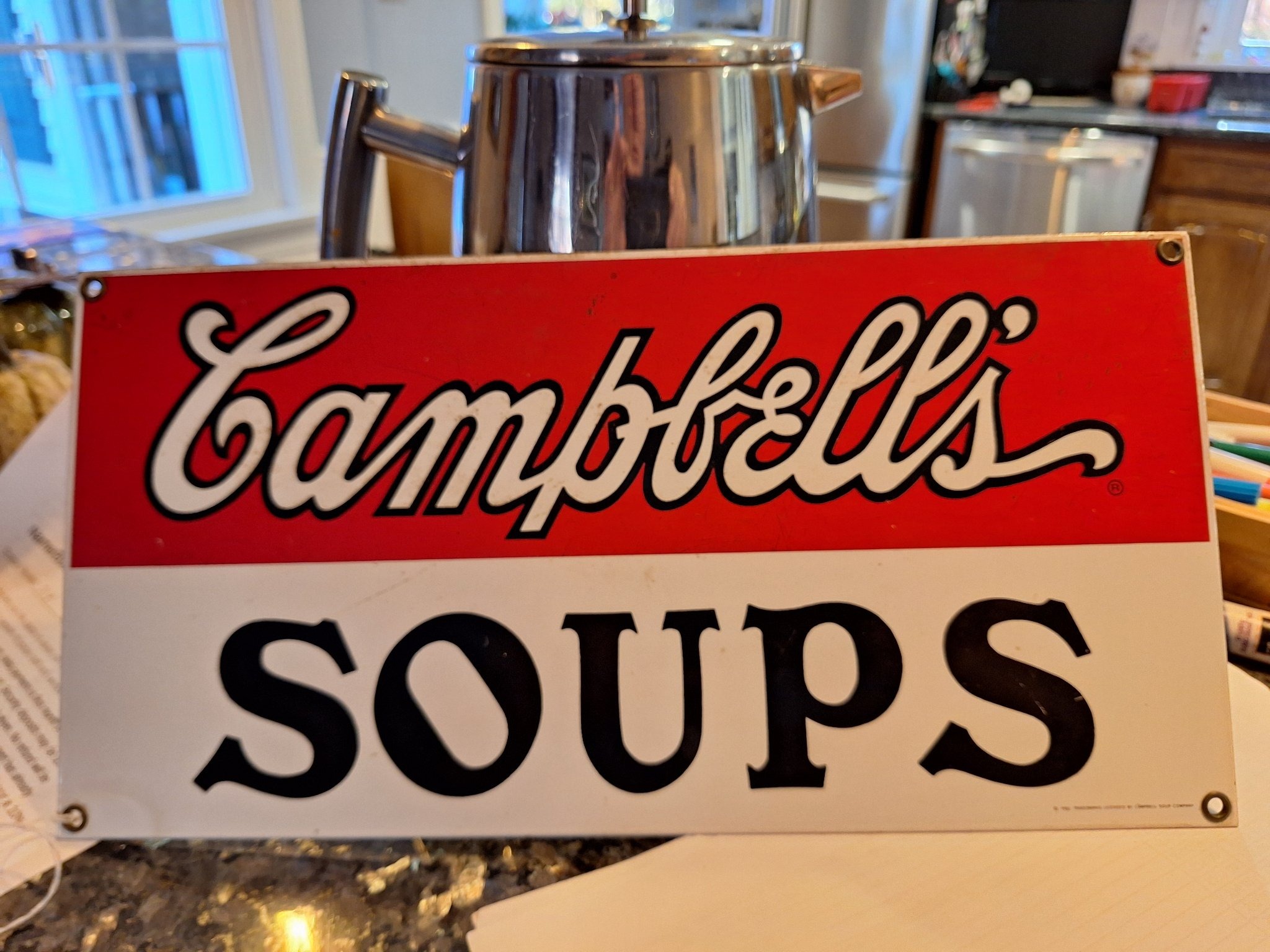 Submitted photo of Campbell's Soups metal advertising sign (not authenticated)