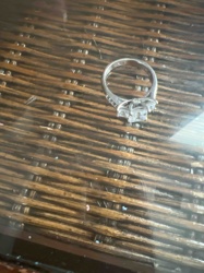 Silver-Toned Cluster Ring with Clear Stones