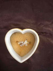 14k Gold and Multi-Cut Gemstone Butterfly Motif Ring