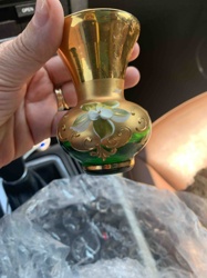 Murano Style Gilded and Enamel Painted Miniature Vase