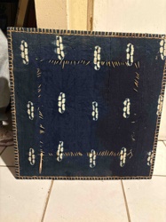 Indigo Resist-Dyed and Hand-Stitched Textile